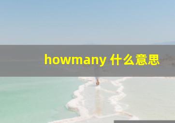 howmany 什么意思